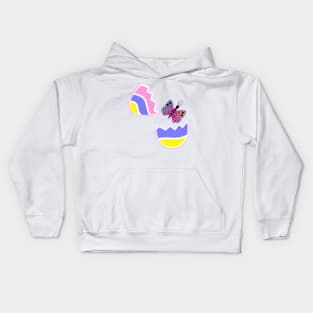 HAPPY Easter  Egg Butterfly - Easter Egg Art Kids Hoodie